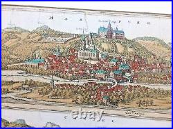 16th Century German map of Marburg /Kassel G BRAUN /F HOGENBERG Civitatus Orbis
