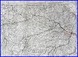 1705 Alexis Jaillot Very Large Antique Map of The Source of the Danube River