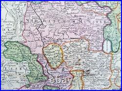1720 antique MAP of GERMANY 18th CENTURY Lower Saxony & North Rhine-Westphalia
