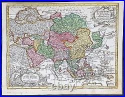 1744 Georg Mattaus Seutter Antique Map of Asia