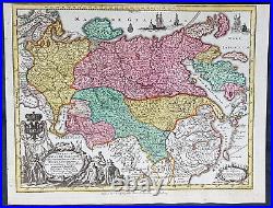 1744 Georg Mattaus Seutter Antique Map of The Russian Empire