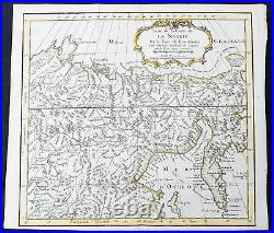 1750 Bellin Original Antique Map of Eastern Russia & Siberia, Kamchatka, China