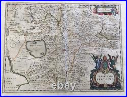 17th Century Antique Map of Italy By Blaeu circa 1650. Genuine