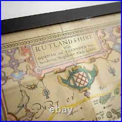 17th Century Coloured Engraved Map of Rutlandshire