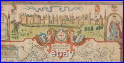 17th Century John Speed Barkshire Described Engraving Map Windsor Castle 1676
