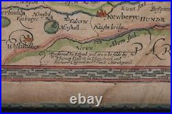 17th Century John Speed Barkshire Described Engraving Map Windsor Castle 1676