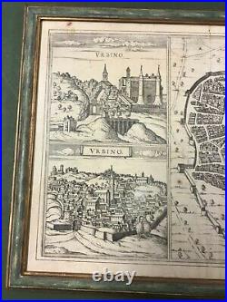 17th Century Map Braun & Hogenberg Views of Urbino & Sulmona