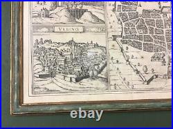 17th Century Map Braun & Hogenberg Views of Urbino & Sulmona