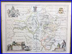 17th Century copper engraved map of Radnorshire by Joan Blaue from Atlas Major