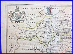 17th Century copper engraved map of Radnorshire by Joan Blaue from Atlas Major