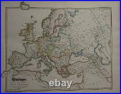 1846 SPRUNER ANTIQUE HISTORICAL MAP EUROPE 18th CENTURY BRITISH ISLES SWEDEN