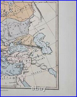 1878 ANTIQUE MAP ROMAN EMPIRE EASYERN & WESTERN 4th CENTURY EUROPE 6th CENTURY