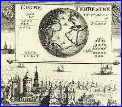 Alain mallet View Globe 17th century print by original engraved c1683
