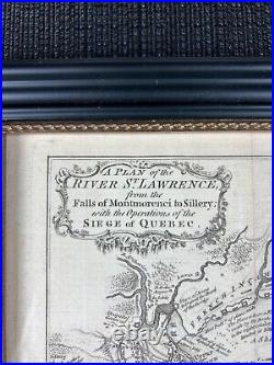Antique 18th Century Map Siege of Quebec London Magazine