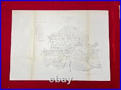 Antique Map 1867 Plateau De Thostes France by A. Evrard Great Condition