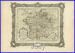 Antique Map of France in the 7th century by Zannoni (1765)