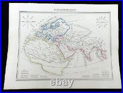 Antique Map of The Ancient World Ptolemy 2nd Century Coloured Engraving 1846