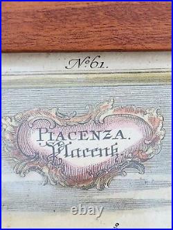 Antique Placenza Italy Map Copper Engraving 18th Century HandColored Engelbrecht