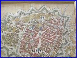 Antique map of Groningen by J. Blaeu 16TH TO 17TH CENTURY HAND COLORED RARE OLD