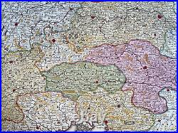 Austria Italy 1720 Jb Homann Large Antique Engraved Map 18th Centurry