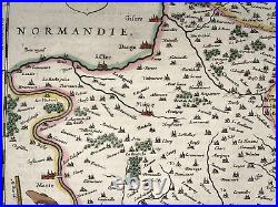 BEAUVAIS FRANCE 1642 WILLEM BLAEU LARGE ANTIQUE MAP 17th CENTURY