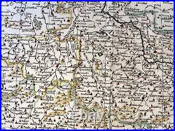 BOHEMIA c. 1700 SANSON & P. SCHENK LARGE ANTIQUE ENGRAVED MAP 18TH CENTURY