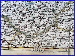 BOHEMIA c. 1700 SANSON & P. SCHENK LARGE ANTIQUE ENGRAVED MAP 18TH CENTURY