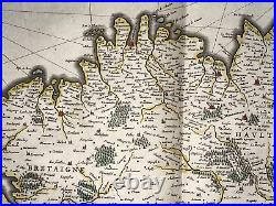 BRETAGNE BRITTANY FRANCE 1642 WILLEM BLAEU LARGE ANTIQUE MAP 17th CENTURY
