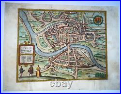 BRISTOL ENGLAND 1583 BRAUN & HOGENBERG 16e CENTURY LARGE ENGRAVED VIEW