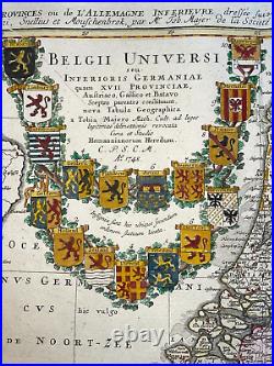 Belgium Holland Homann Heirs 1748 Large Antique Map 18th Century