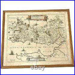 Blaeu / Pont Antique Map'Annandale' Solway Firth 17th Century Spanish Edition