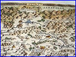 Bourgogne France 1579 Abraham Ortelius Unusual Large Antique Map 16th Century