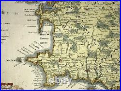 Bretagne Brittany France 1716 Jb Homann Large Antique Map In Colors 18th Century