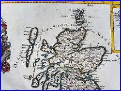 British Isles Dated 1677 Giacomo Rossi Large Antique Map 17th Century