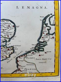 British Isles Dated 1677 Giacomo Rossi Large Antique Map 17th Century