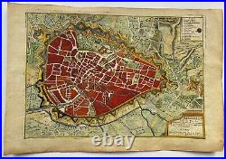 Brussels Belgium 1705 Nicolas De Fer Nice Antique City Map 18th Century