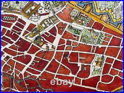 Brussels Belgium 1705 Nicolas De Fer Nice Antique City Map 18th Century