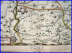 CALAIS DUNKERQUE FRANCE c. 1658 JEAN BOISSEAU LARGE ANTIQUE MAP 17TH CENTURY