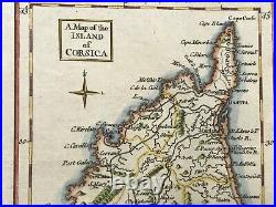 CORSICA FRANCE 1757 by THOMAS JEFFERYS UNUSUAL ANTIQUE MAP 18TH CENTURY