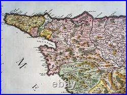 CORSICA FRANCE c. 1760 by PRUVOST UNUSUAL LARGE ANTIQUE MAP 18TH CENTURY