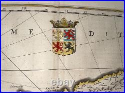 CYPRUS 1642 WILLEM BLAEU LARGE ANTIQUE ENGRAVED MAP 17th CENTURY