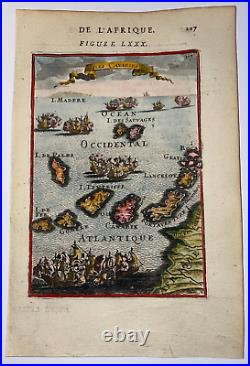 Canary Islands 1683 A. Manesson Mallet Antique Map 17th Century French Edition
