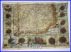 Catalonia Spain Southern France 1706 De La Feuille Antique Map 18th Century