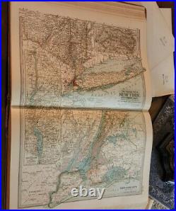 Century Atlas Map Plate #11 Nyc South New York Catskill Hudson USA 1911 Antique