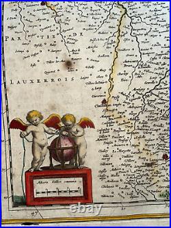 Champagne France 1640 Willem Blaeu Nice Large Antique Engraved Map 17th Century