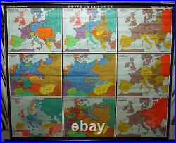 Contemporary history in the 20th century vintage map wall chart