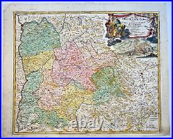 DAUPHINE FRANCE NORTHERN ITALY 1720 by JB HOMANN LARGE ANTIQUE MAP 18TH CENTURY
