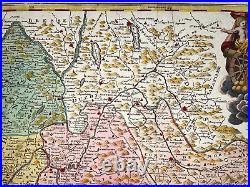 DAUPHINE FRANCE NORTHERN ITALY 1720 by JB HOMANN LARGE ANTIQUE MAP 18TH CENTURY
