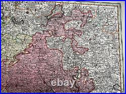 Duchy Of Luxembourg Matthias Seutter 1730 Large Antique Map 18th Century