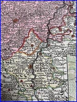 Duchy Of Luxembourg Matthias Seutter 1730 Large Antique Map 18th Century